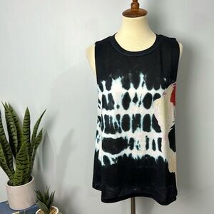 Luukse tie dye side skull muscle tee size small NWT